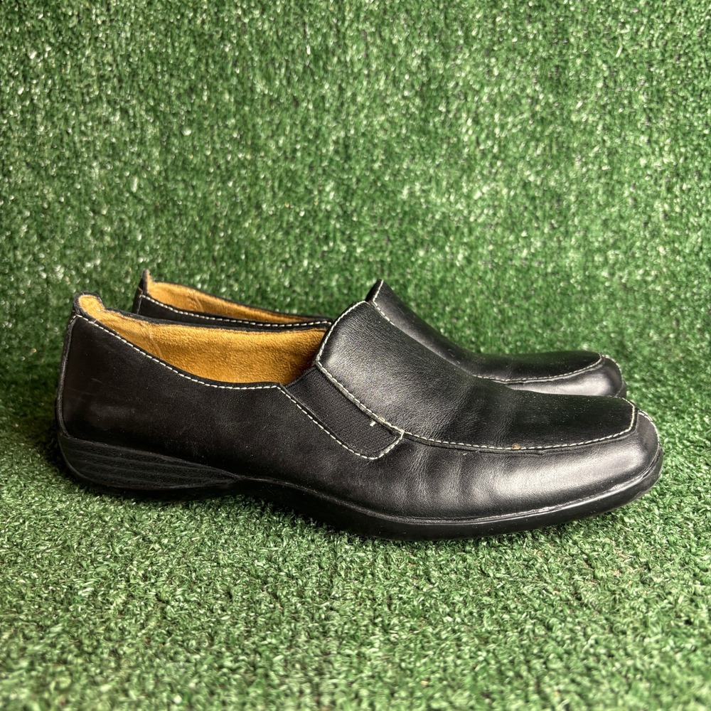 Natural Soul Gajan Leather Slip On Comfort Loafers Casual Flats Black Women 8.5M